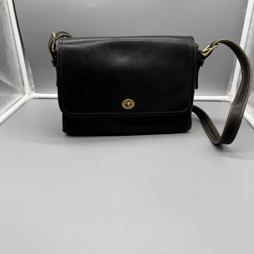 Vintage Coach Black Spectator Bag 9795 Made in NYC Crossbody Bag Turn Lock